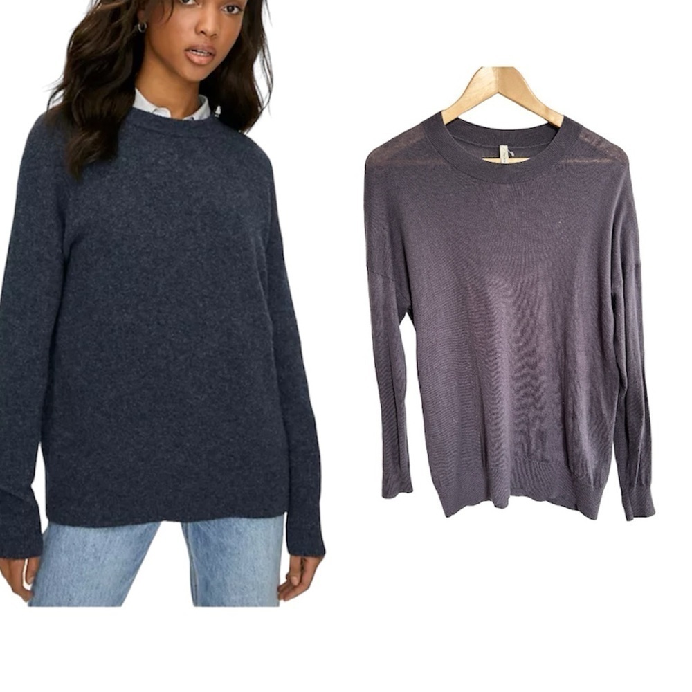 Aritzia The Group Babaton Thurlow Oversized Knit Sweater purple cotton cashmere